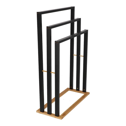 Moderní bambusový stojan na ručníky černý boho 3 ramena 5five simply smart