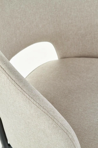 Čalouněná židle Humber béžová do jídelny a obýváku moderní na černých kovových nohách