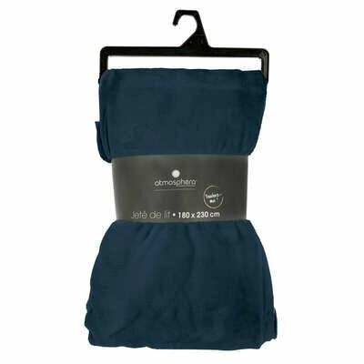 Flísová deka Atmosphera tmavě modrá 180x230 cm hřejivá a měkká na postel nebo pohovku