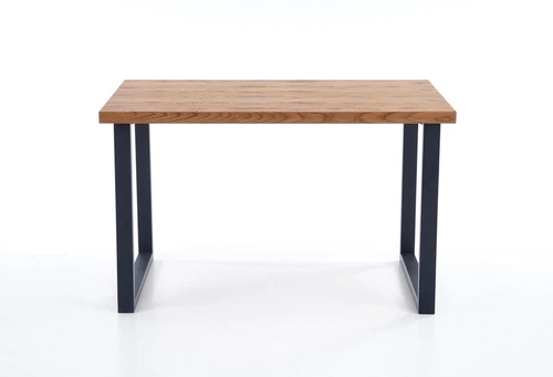 Rozkládací jídelní stůl Sarus moderní dub přírodní černé nohy 126-206x80 cm Intesi