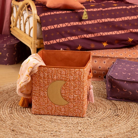 Atmosphera Nomade látkový box do regálu 29x29 oranžový na šatnu a hračky