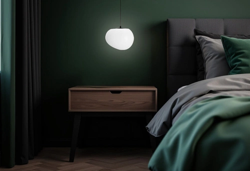 Závěsná lampa STONES černá 25cm 1x40W E27 bílý difuzor