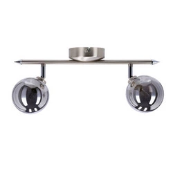 Moderní stropní svítidlo Rodia saténová lišta 2 světla do obývacího pokoje a ložnice