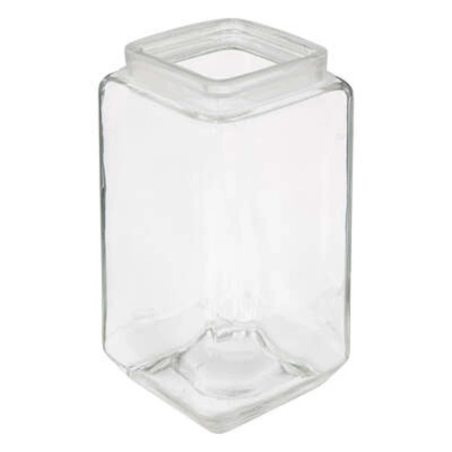 2l čtvercová skleněná nádoba s víčkem z borovicového dřeva