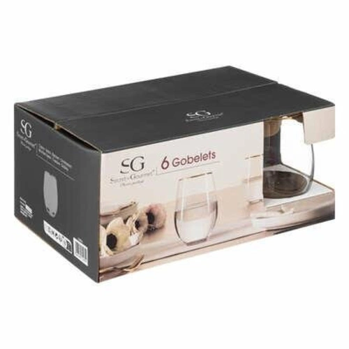 Sada 6 sklenic Ava 540 ml na moderní nápoje se zlatým okrajem 5five