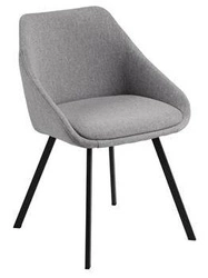 Čalouněná jídelní židle Nils šedá moderní skořepinová na černých nohách Actona