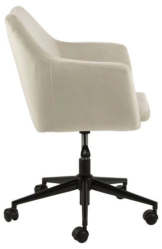Ergonomická otočná kancelářská židle Nora béžový samet s područkami k psacímu stolu