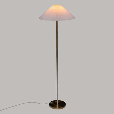 Stojací lampa do obýváku Jil zlatá s bílým stínidlem 150 cm moderní Atmosphera