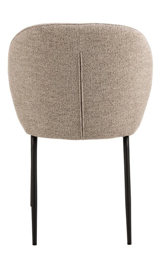 Čalouněná jídelní židle Patricia tmavě béžová moderní na černých kovových nohách