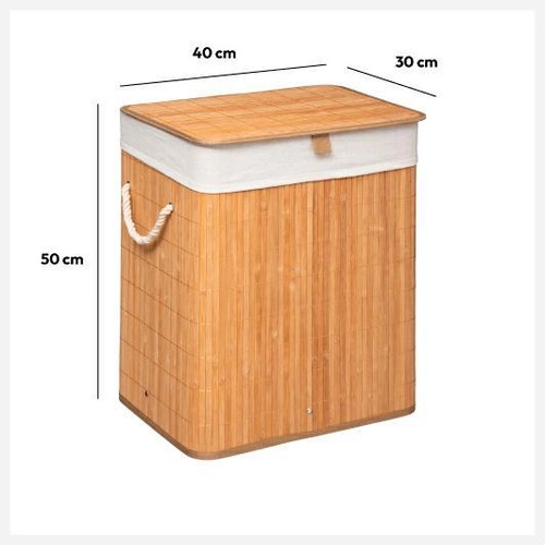 Bambusový koš na prádlo 60l square