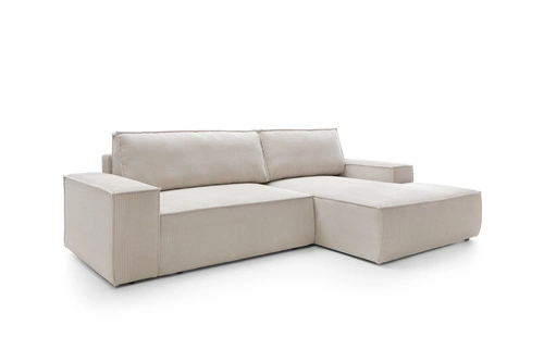 Rohová rozkládací pohovka Molde M pravá béžová moderní s úložným prostorem do obýváku Intesi