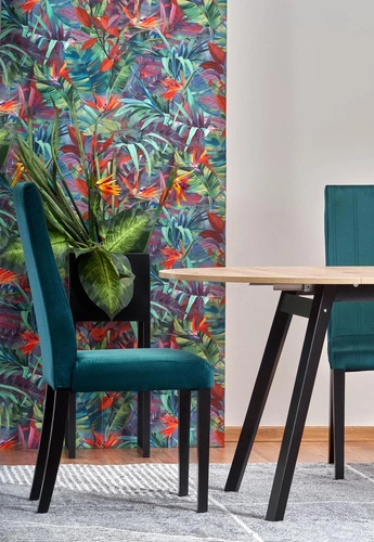 Rozkládací jídelní stůl Hemmy dub artisan černé nohy moderní 102–142 cm