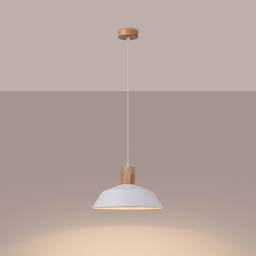 Závěsné svítidlo FANO bílá skandinávská do obýváku a jídelny ocel 34 cm SOLLUX LIGHTING