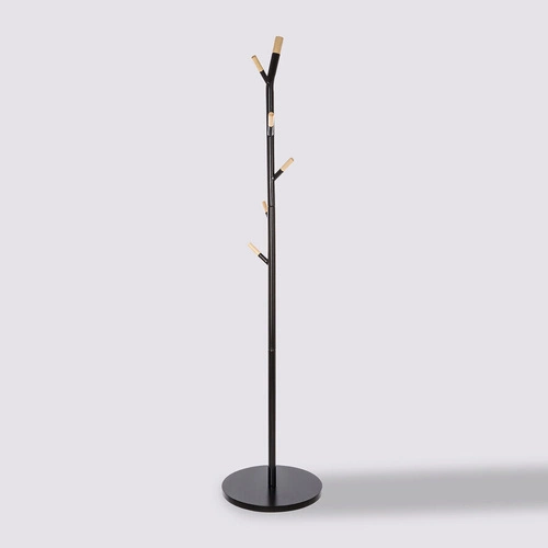 Stojanový věšák do předsíně loftový černý 6 háčků dřevo kov 5five simply smart