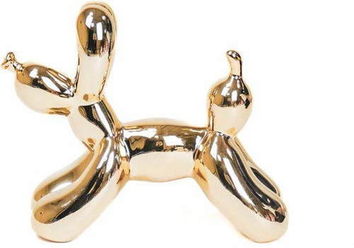 Dekorativní figurka pes balón zlatý HV decor moderní na komodu do obýváku 18 cm