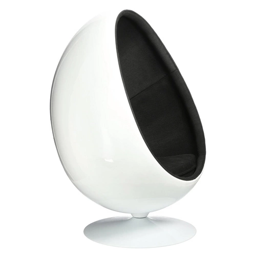 Otočná designová křesla Ovalia Chair bílo-černá látková do moderního obýváku inspirovaná