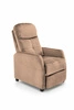 Rozkládací křeslo do obýváku Dativo béžový samet moderní s funkcí spaní Intesi