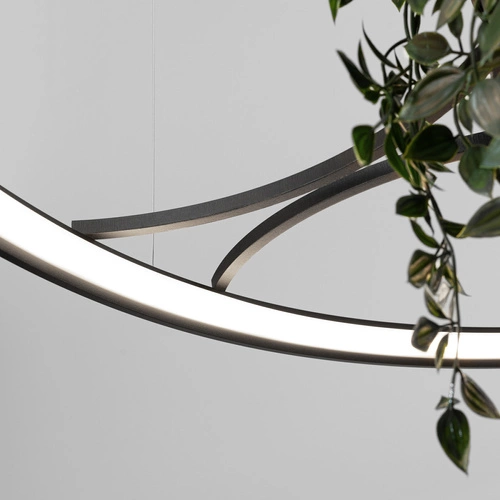 Moderní černý LED lustr RIO BIO 110 do obýváku a jídelny hliník Thoro