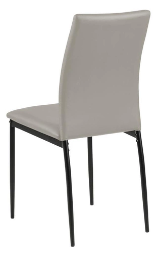 Čalouněná židle Demina Actona do jídelny a obýváku, béžová ekokůže, černé nohy