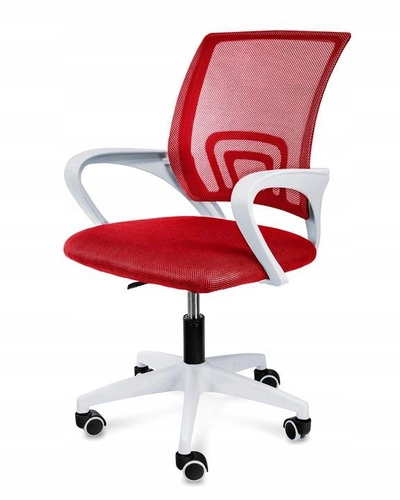 Ergonomická kancelářská židle Splash Intesi červená síťovaná otočná s područkami k pracovnímu stolu