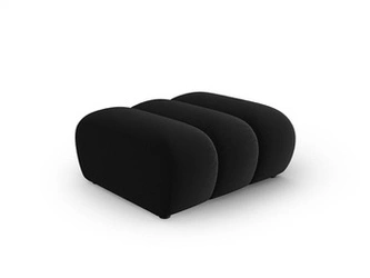 Velurová taburetka Lupine Black Velvet černá čtvercová glamour do obýváku a ložnice 90x87 cm