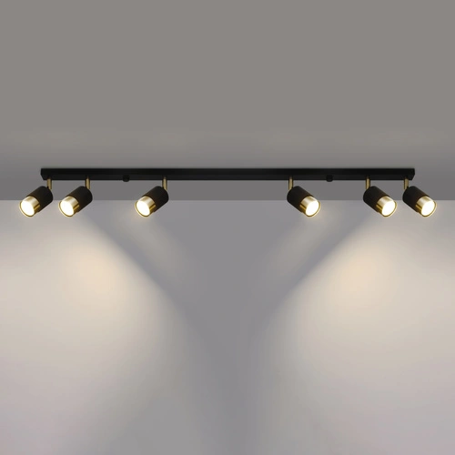 Stropní svítidlo NERO 6 černé zlaté moderní do obýváku kuchyně ložnice Sollux