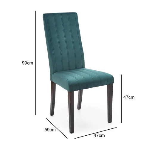 Čalouněná jídelní židle Arizona Intesi zelená, prošívaná, s dřevěnými nohami do jídelny a obýváku