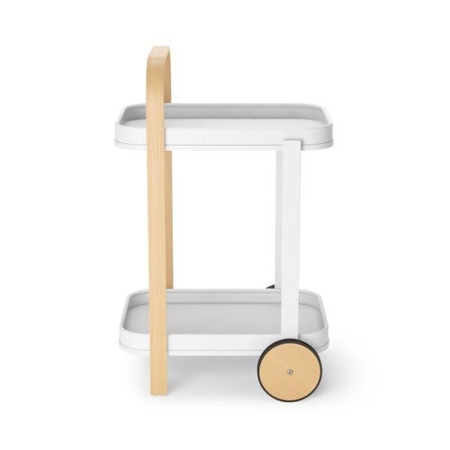 Bellwood dřevěný barový vozík na kolečkách do obýváku a na zahradu, retro styl, Umbra 80 cm