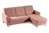 Rohová rozkládací sedačka Scandi růžová moderní do obýváku s úložným prostorem levá