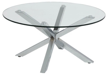Kulatý konferenční stolek Heaven skleněný chromovaný moderní do obýváku Actona 82 cm