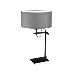 Noční lampička do ložnice Alaska šedá moderní s textilním stínidlem na černé konstrukci 55 cm