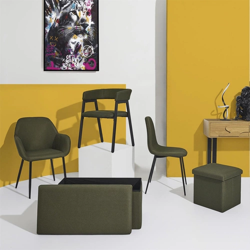 Skládací čtvercová taburetka se schovkou Vels Atom Intesi moderní do předsíně khaki 38x38 cm