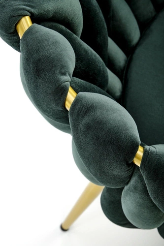 Jídelní židle Wendy zelený samet glamour na zlatých nohách moderní Intesi