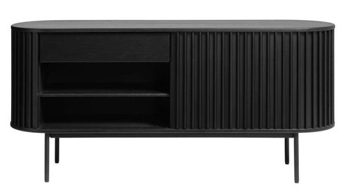 Komoda Siena černá rýhovaná 160 cm moderní komoda do obýváku