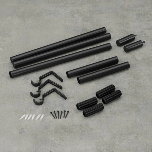 Nastavitelná černá matná kovová garnýž Zen Umbra do obýváku a ložnice 81–162 cm