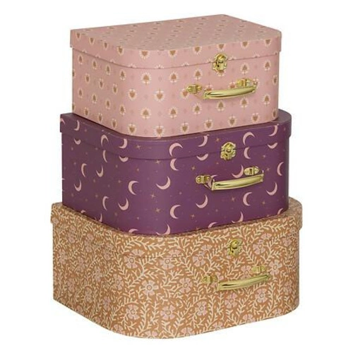 Sada 3 barevných dekoračních krabic Bella z kartonu do dětského pokoje