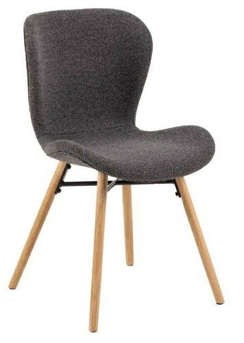 Čalouněná jídelní židle Batilda Actona antracitová skandinávská s dubovými nohami