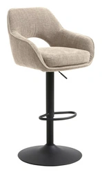 Barová židle Cowley béžová čalouněná, výškově nastavitelná s područky do kuchyně