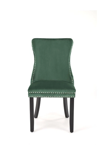 Čalouněná jídelní židle Iridionne Velvet tmavě zelená, sametová, na dřevěných nohách