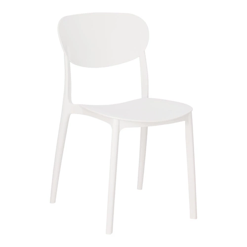 Bílá jídelní a zahradní židle z polypropylenu, snadno čistitelná, stohovatelná 5five