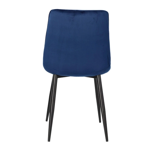 Jídelní židle Plaid Intesi čalouněná sametem tmavě modrá moderní černé nohy