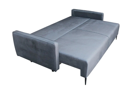 Rozkládací pohovka Arosa Intesi sametová šedá s funkcí spaní a úložným prostorem do obývacího pokoje