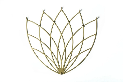 Lotos zlatý kovový nástěnný věšák moderní do předsíně POLYHEDRA