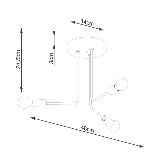 Lustra NORAH 3 černá