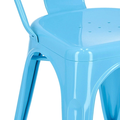 Kovová jídelní židle Paris modrá ve stylu Tolix do kuchyně a jídelny industriální D2.DESIGN