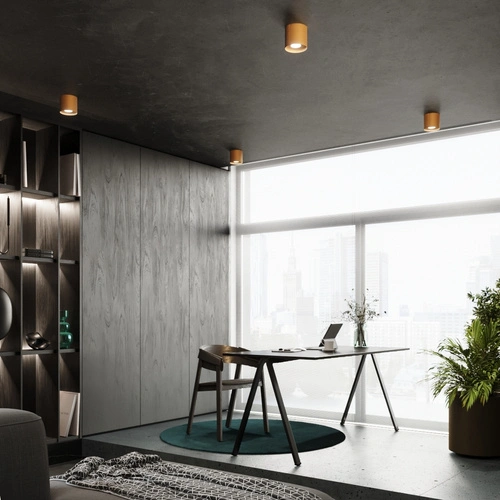 Stropní svítidlo MIKA zlaté minimalistické hliníkové do obýváku a ložnice SOLLUX