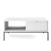 Konferenční stolek Delicious bílý glamour se zásuvkou a policí do obýváku, obdélníkový 104x68 cm