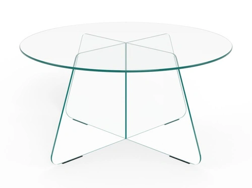 Konferenční stolek Samos 80 cm skleněný kulatý moderní do obýváku