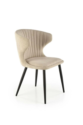 Čalouněná židle Odile béžová do jídelny a obýváku moderní na černých nohách Intesi