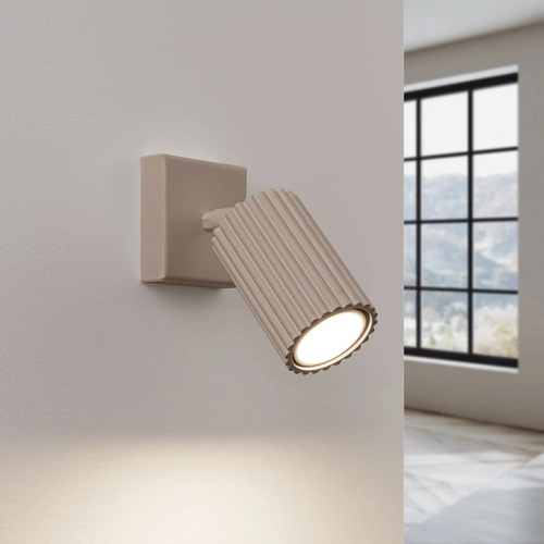 Nástěnné svítidlo KARBON taupe moderní hliníkové do obýváku a chodby SOLLUX